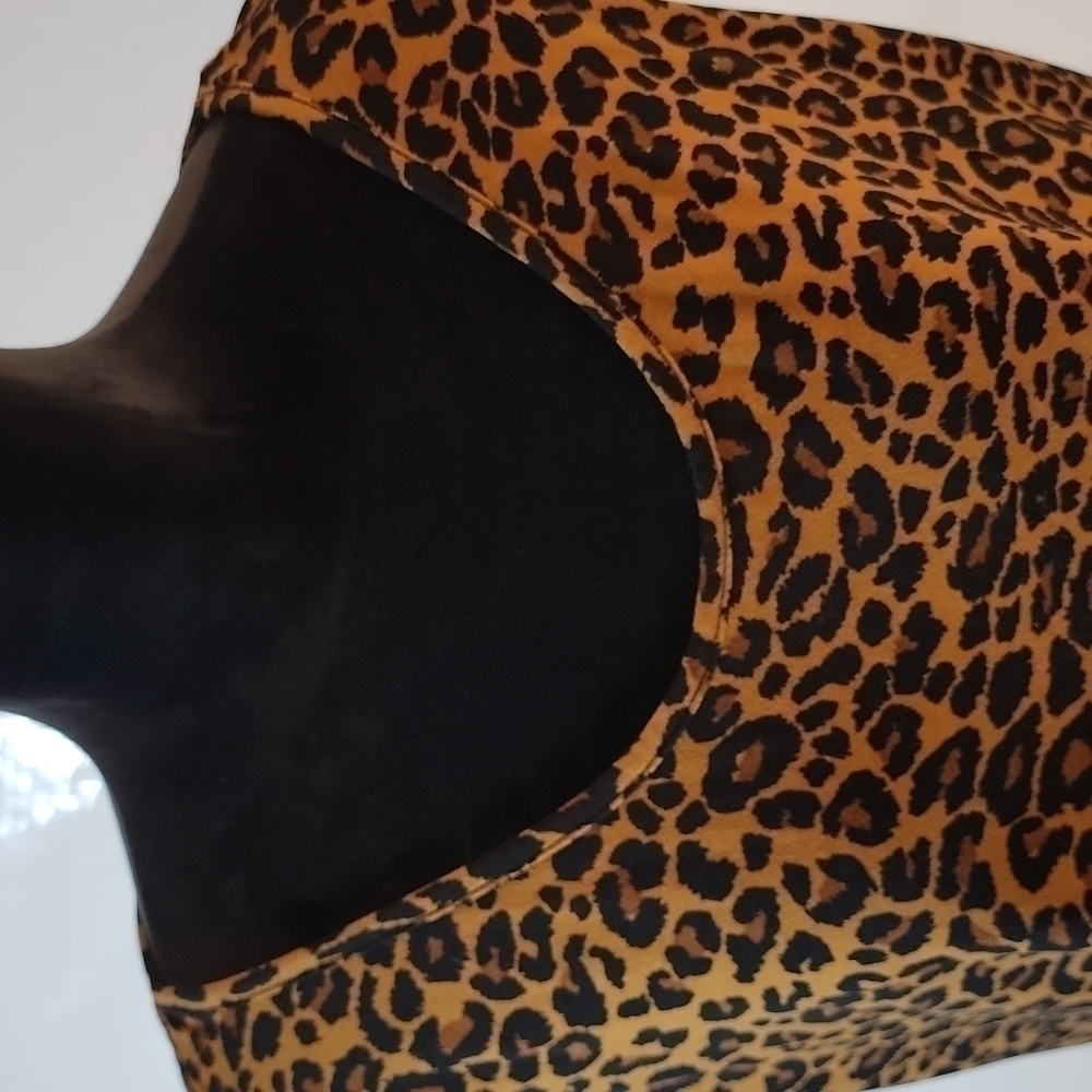 Leopard Print Sleeveless Top For Women Size 0x - Picture 2 of 11